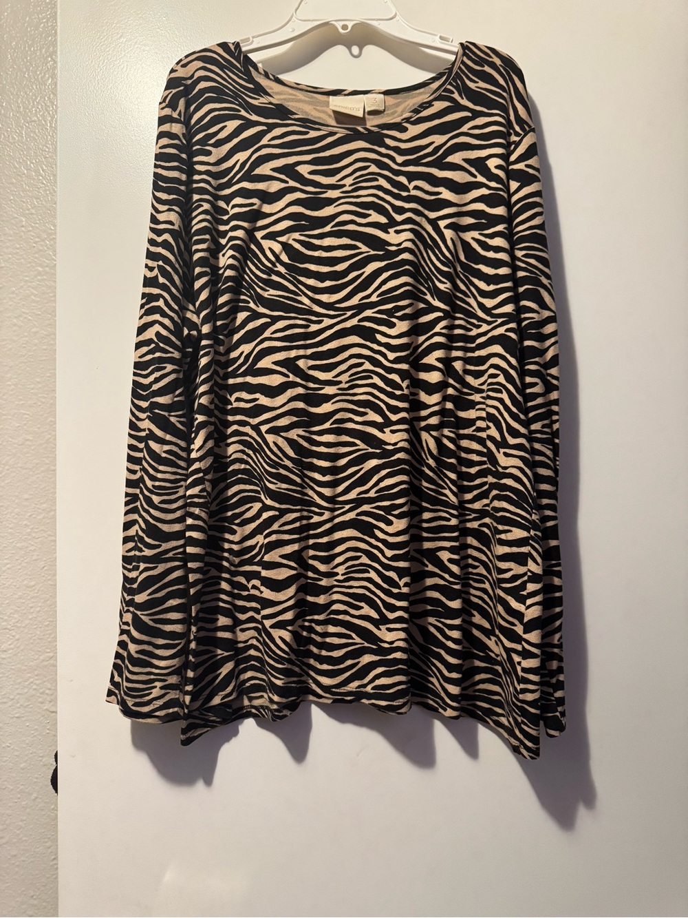 Chico's Black and Cream Zebra A-Line Skirt